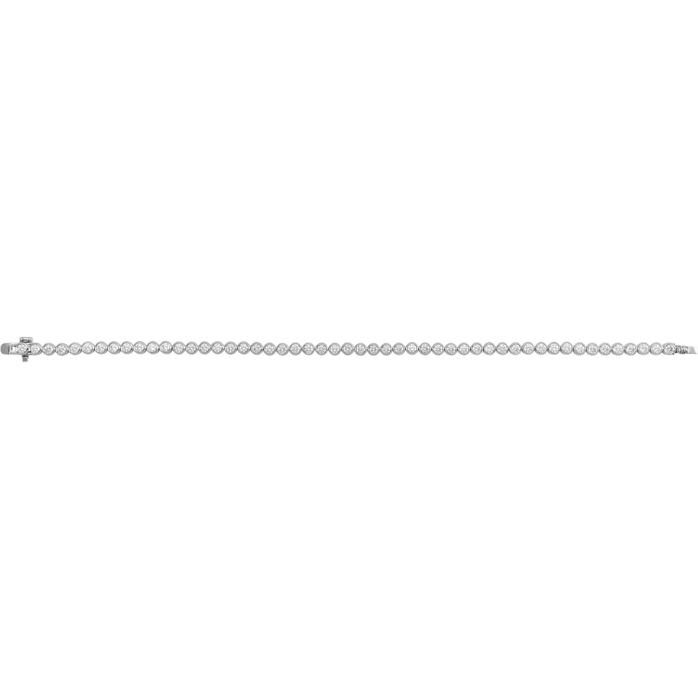 14K Gold 3 1/2 CTW Lab-Grown Diamond Bezel-Set 7" Bracelet - Image 3