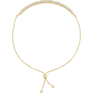 14K Gold 1 CTW Lab-Grown Diamond Bolo 9 1/2" Bracelet