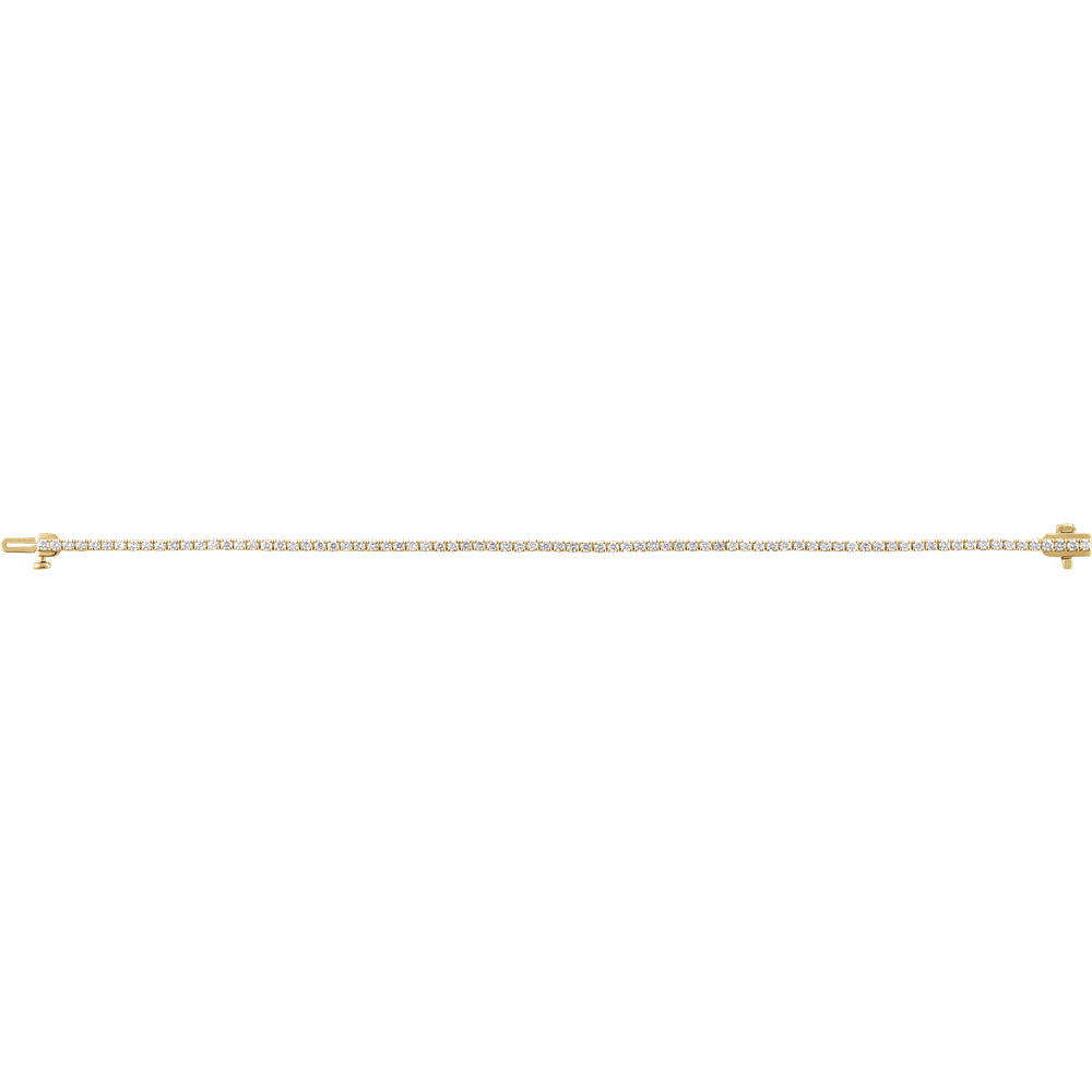 14K Gold Lab-Grown Diamond Line 7" Bracelet - Image 2