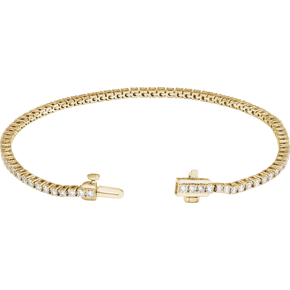 14K Gold Lab-Grown Diamond Line 7" Bracelet - Image 3