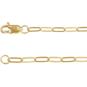 14KT Gold 2.1mm Paperclip-Style Chain