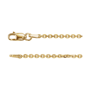 14KT Gold 1.75mm Diamond-Cut Cable Chain