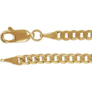 14KT Yellow Gold 3 mm Curb 7" Chain