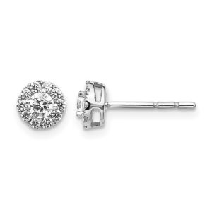 14KT White Gold 1/2 CTW Lab-Grown Diamond Cluster Earrings