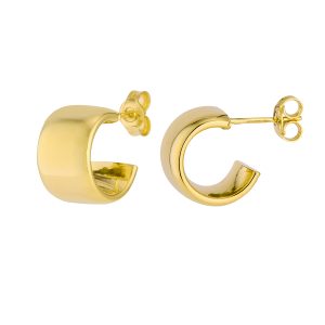 14KT Yellow Gold Mini Wedding Band Earrings