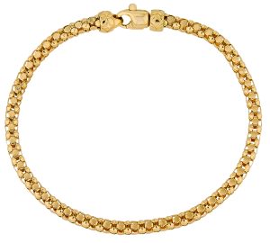 14KT Yellow Gold Italian Woven 7.25" Bracelet with Diamond Cutting and Clasp