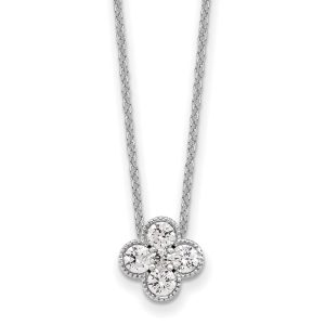 14KT Gold Lab-grown Diamond Bloom Pendant 18" Necklace