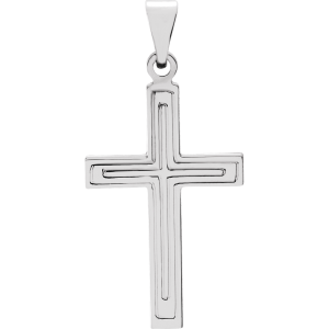 Grooved Cross Pendant