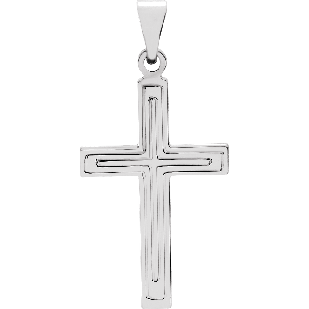 Grooved Cross Pendant