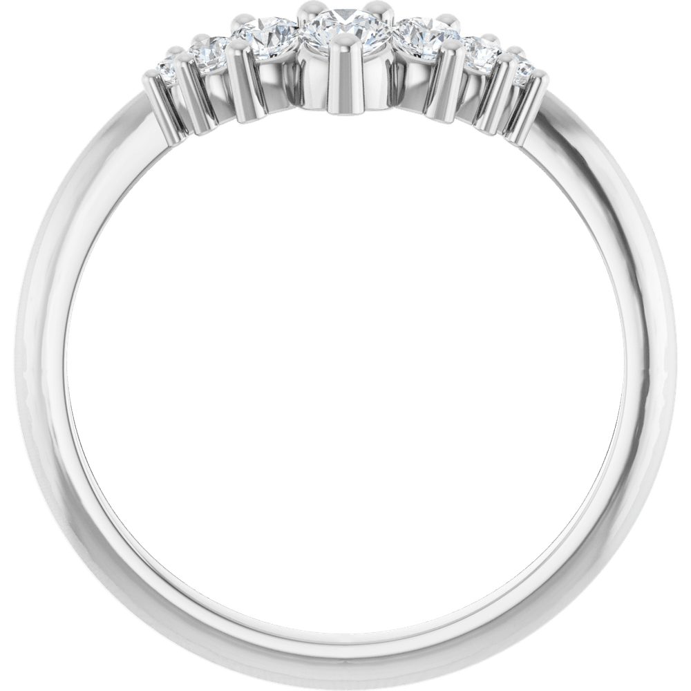 14KT Gold Lab-Grown Diamond Contour Band - Image 2