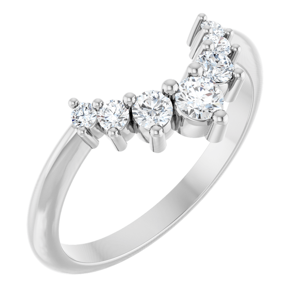 14KT Gold Lab-Grown Diamond Contour Band