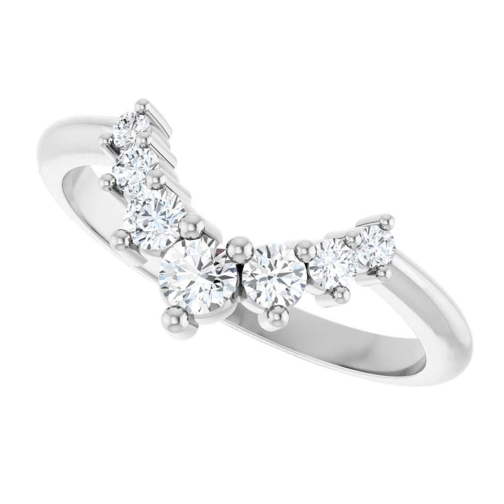 14KT Gold Lab-Grown Diamond Contour Band - Image 3