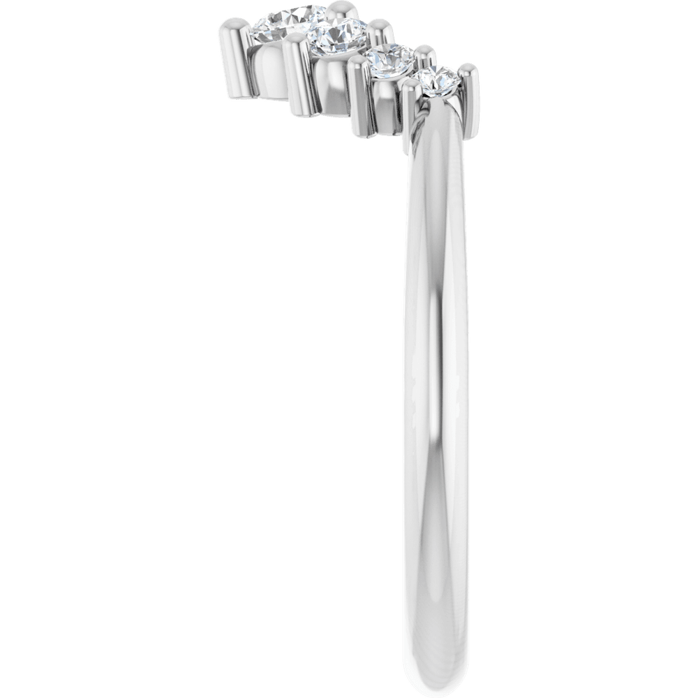 14KT Gold Lab-Grown Diamond Contour Band - Image 4