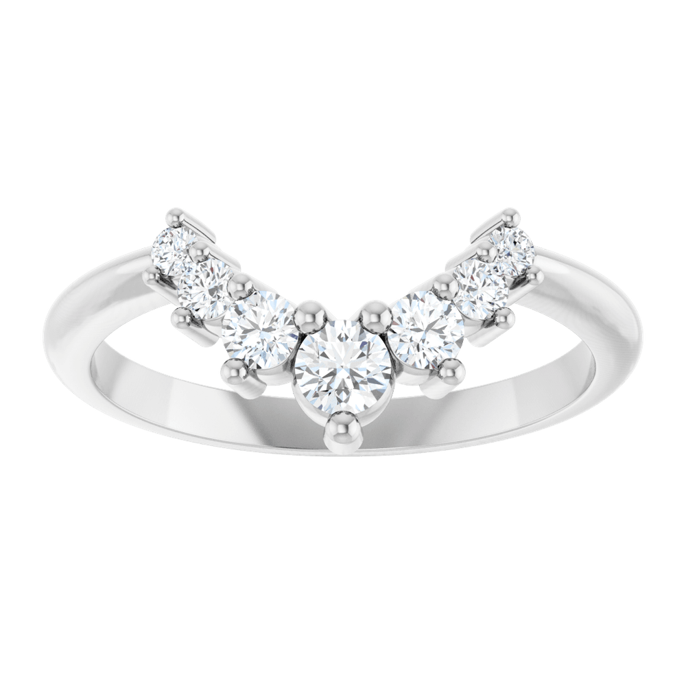 14KT Gold Lab-Grown Diamond Contour Band - Image 5