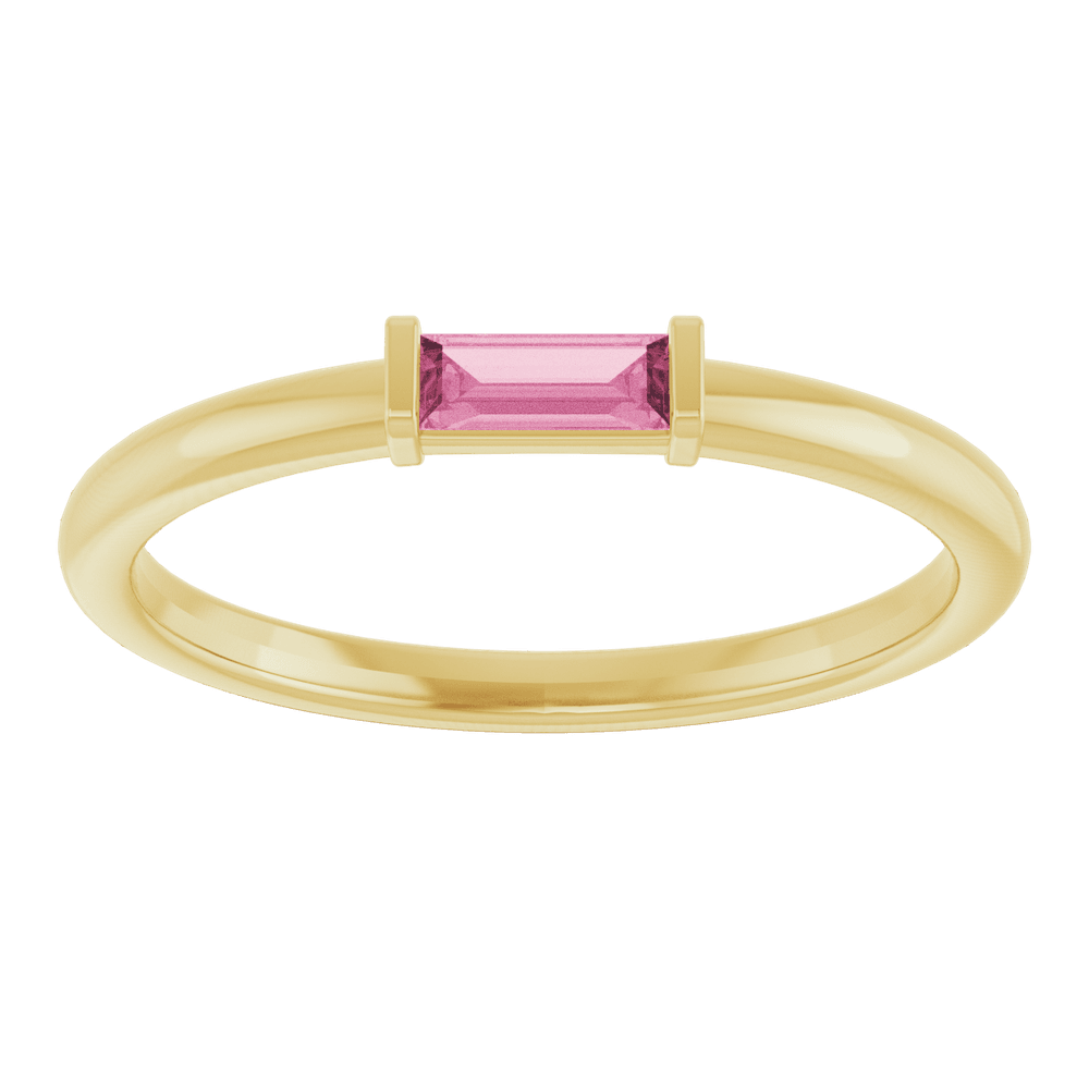 14KT Gold Stone Stackable Ring - Image 2