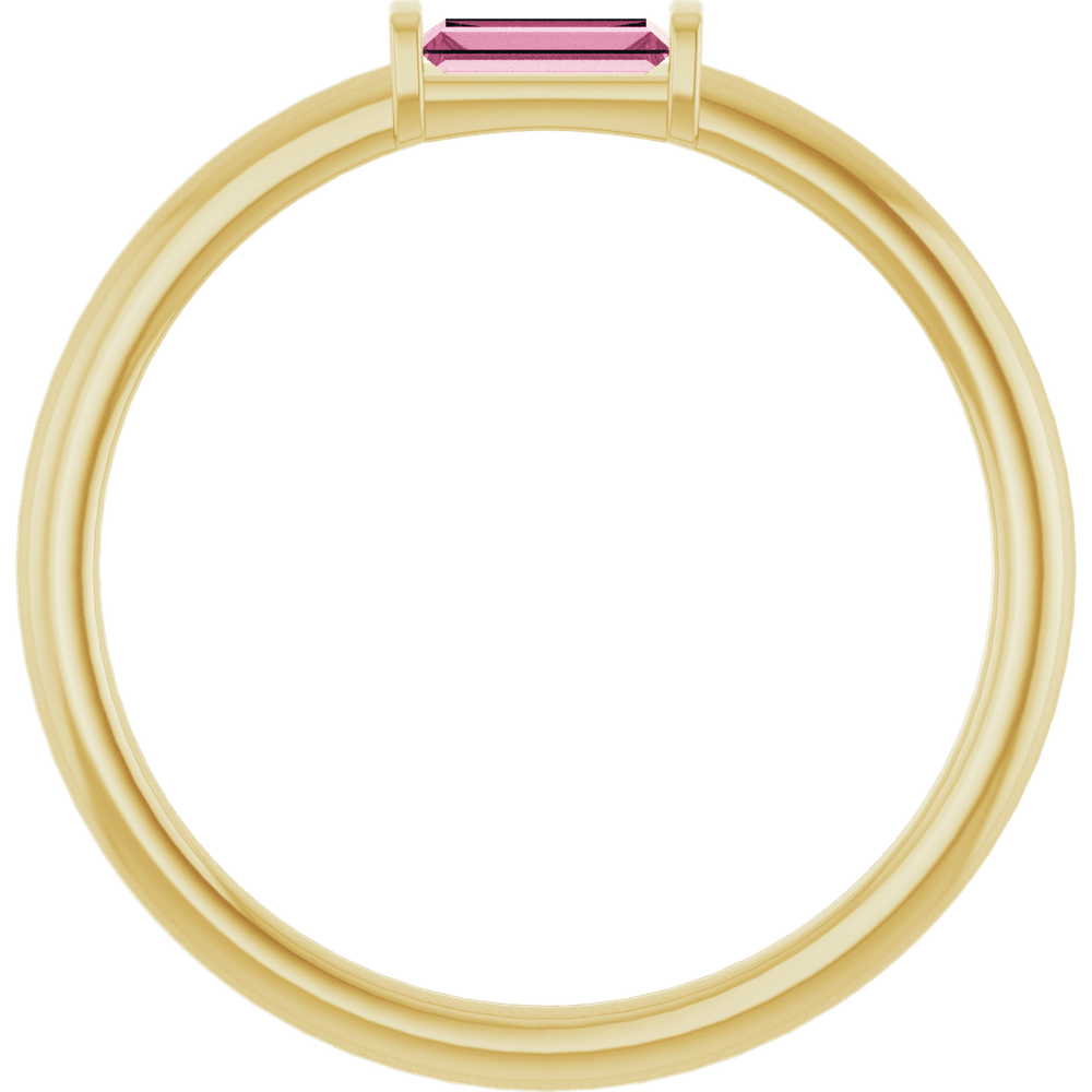 14KT Gold Stone Stackable Ring - Image 3