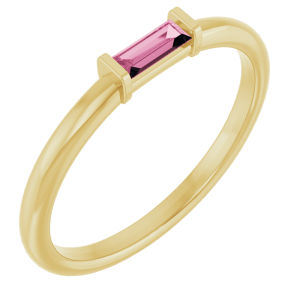 14KT Gold Stone Stackable Ring