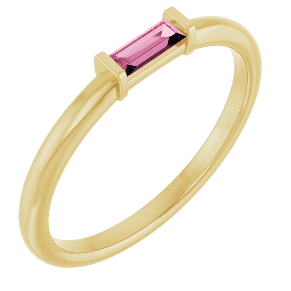 14KT Gold Stone Stackable Ring
