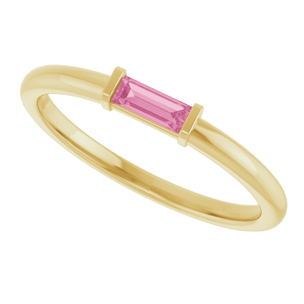 14KT Gold Stone Stackable Ring - Image 5