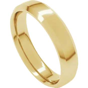 14KT Gold Beveled Edge Comfort Fit Wedding Band