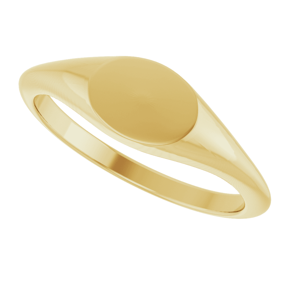 14KT Gold Oval Signet Ring - Image 3