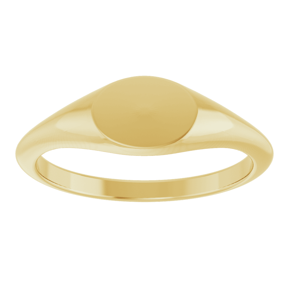 14KT Gold Oval Signet Ring - Image 4