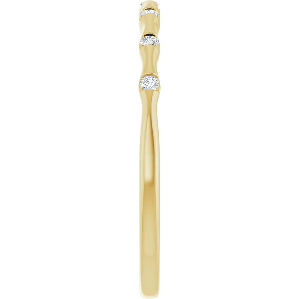 14KT Gold .07 CTW Lab-Grown Diamond Stackable Ring - Image 3