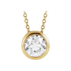 14KT Gold Lab-Grown Diamond Solitaire 16-18" Necklace