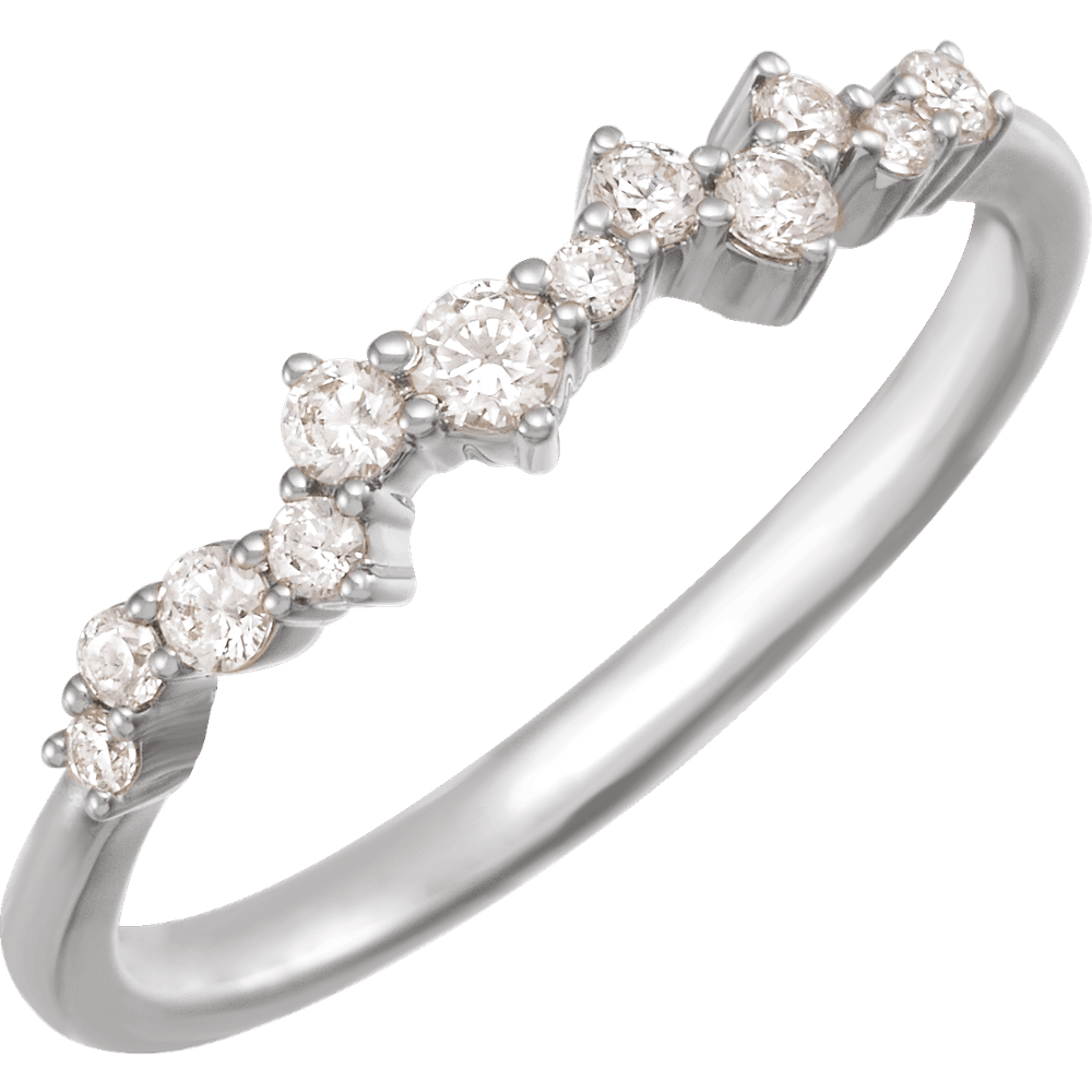 14KT Gold 1/4 CTW Lab-Grown Diamond Scattered Stackable Ring