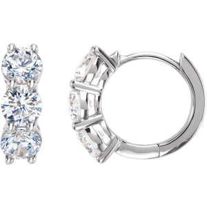 14KT Gold Lab-Grown Diamond Hoop Earrings