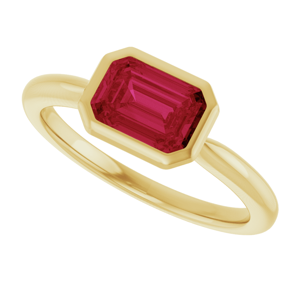 14KT Gold Stone Solitaire Ring - Image 5