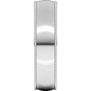 14KT Gold Milgrain Comfort Fit Round Band - Image 4