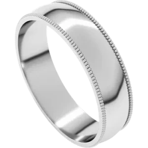 14KT Gold Milgrain Comfort Fit Round Band