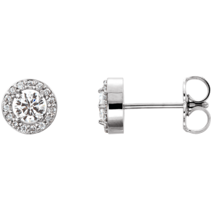 14KT Gold 1/2 CTW Lab-Grown Diamond Halo-Style Earrings