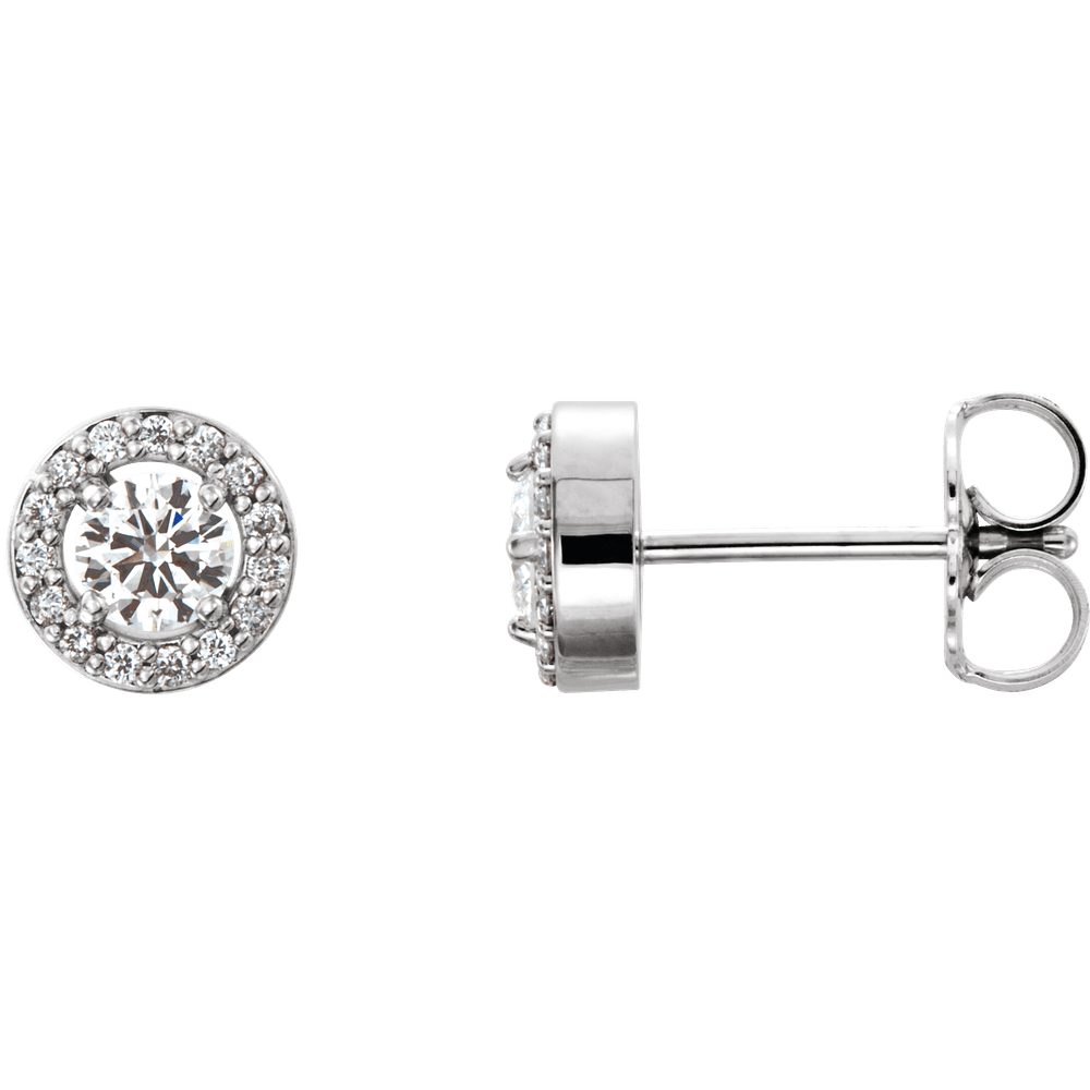 14KT Gold 1/2 CTW Lab-Grown Diamond Halo-Style Earrings