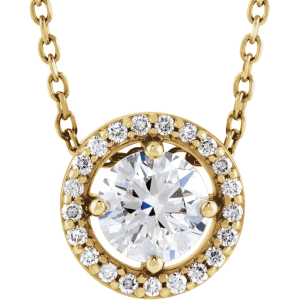 14KT Gold 1/2 CTW Lab-Grown Diamond Halo-Style 16" Necklace