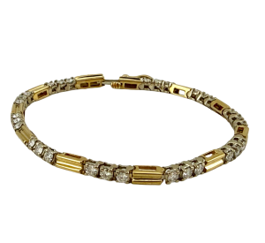 14KT Gold Natural Diamond Line Bracelet