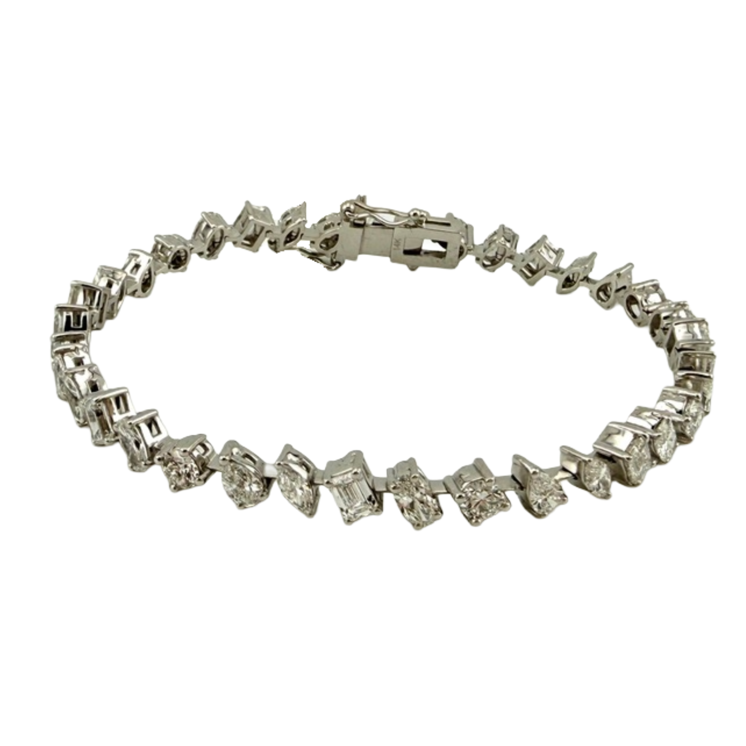 14KT White Gold 6.75 CTW Lab-Grown Diamond Line Bracelet