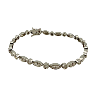 14KT White Gold 1.50 CTW Natural Diamond Line Bracelet