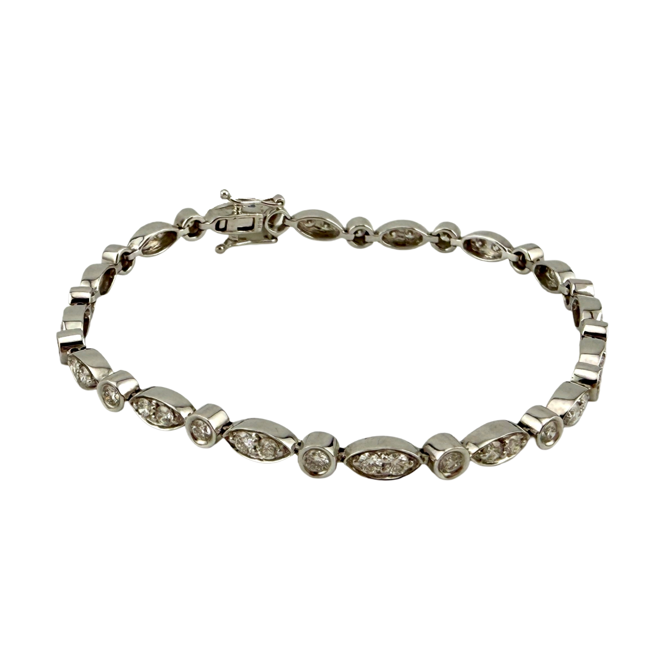 14KT White Gold 1.50 CTW Natural Diamond Line Bracelet